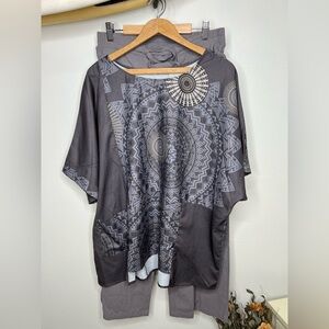 2 Pc Short Sleeve Top & Pants Set